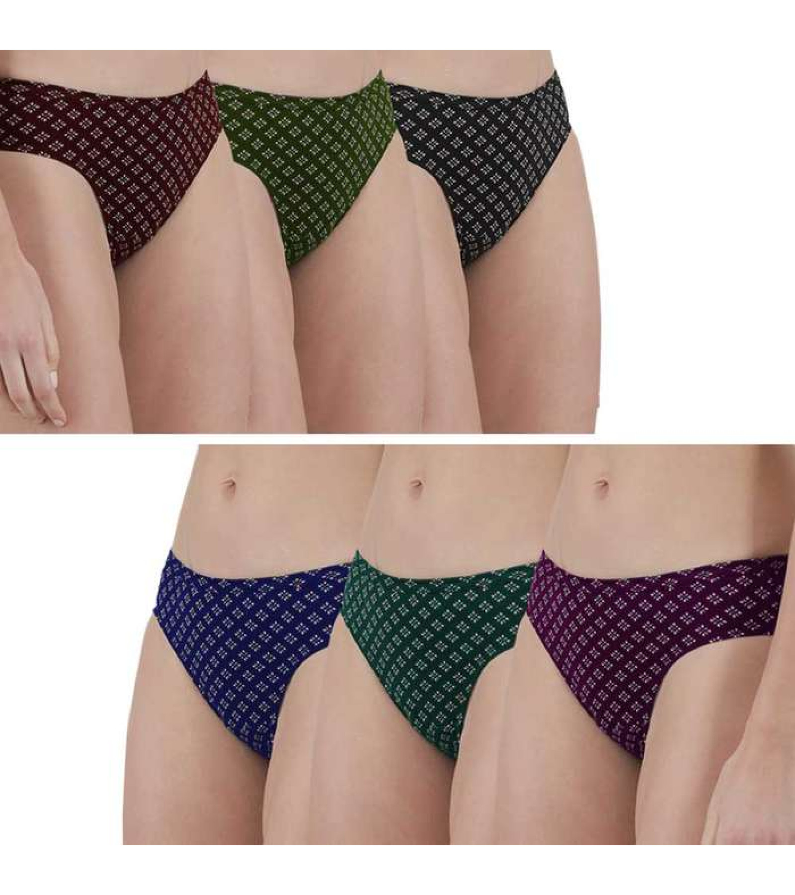 Vink Multicolor Womens Printed Panties Pack of 6 - Inner Elastic